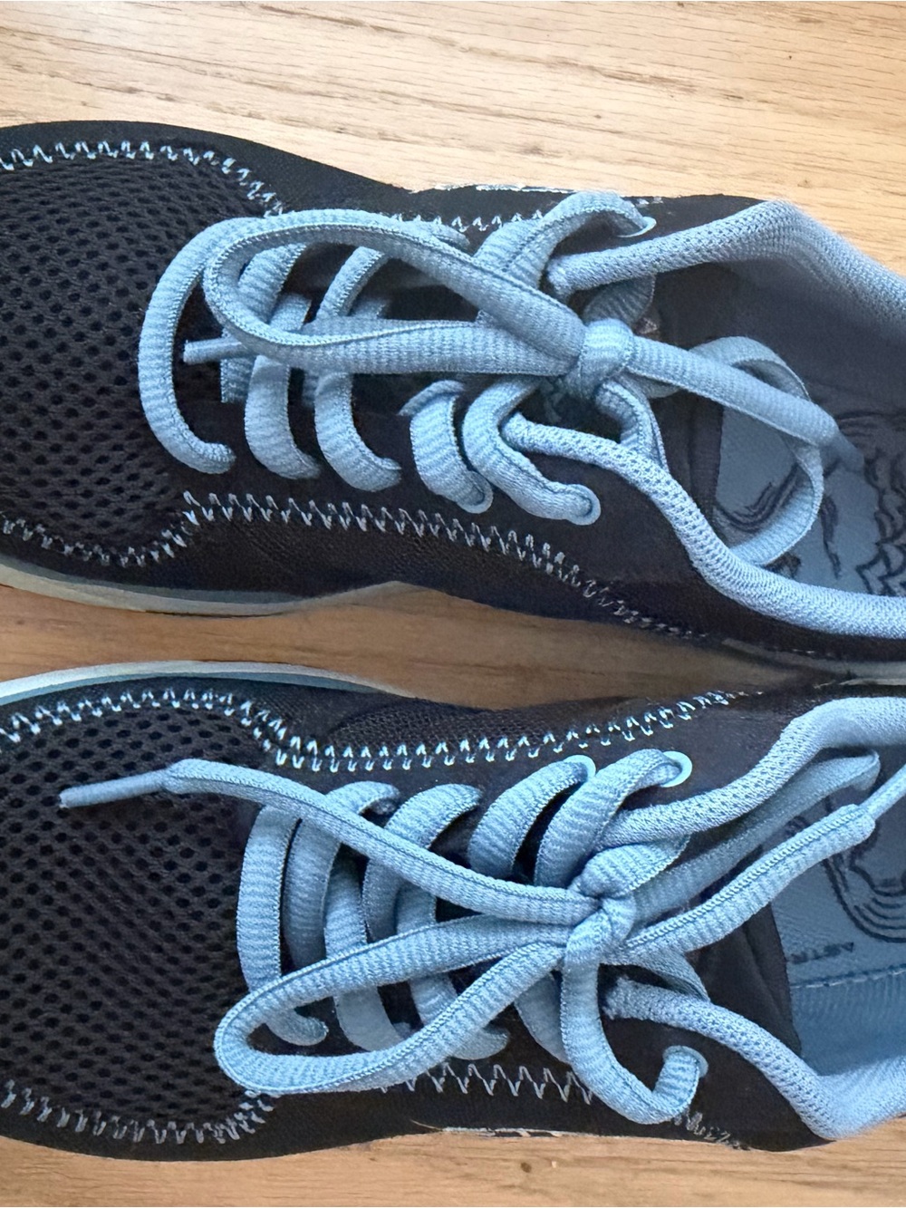 Women's Navy Water  Sneakers with Light Blue Laces